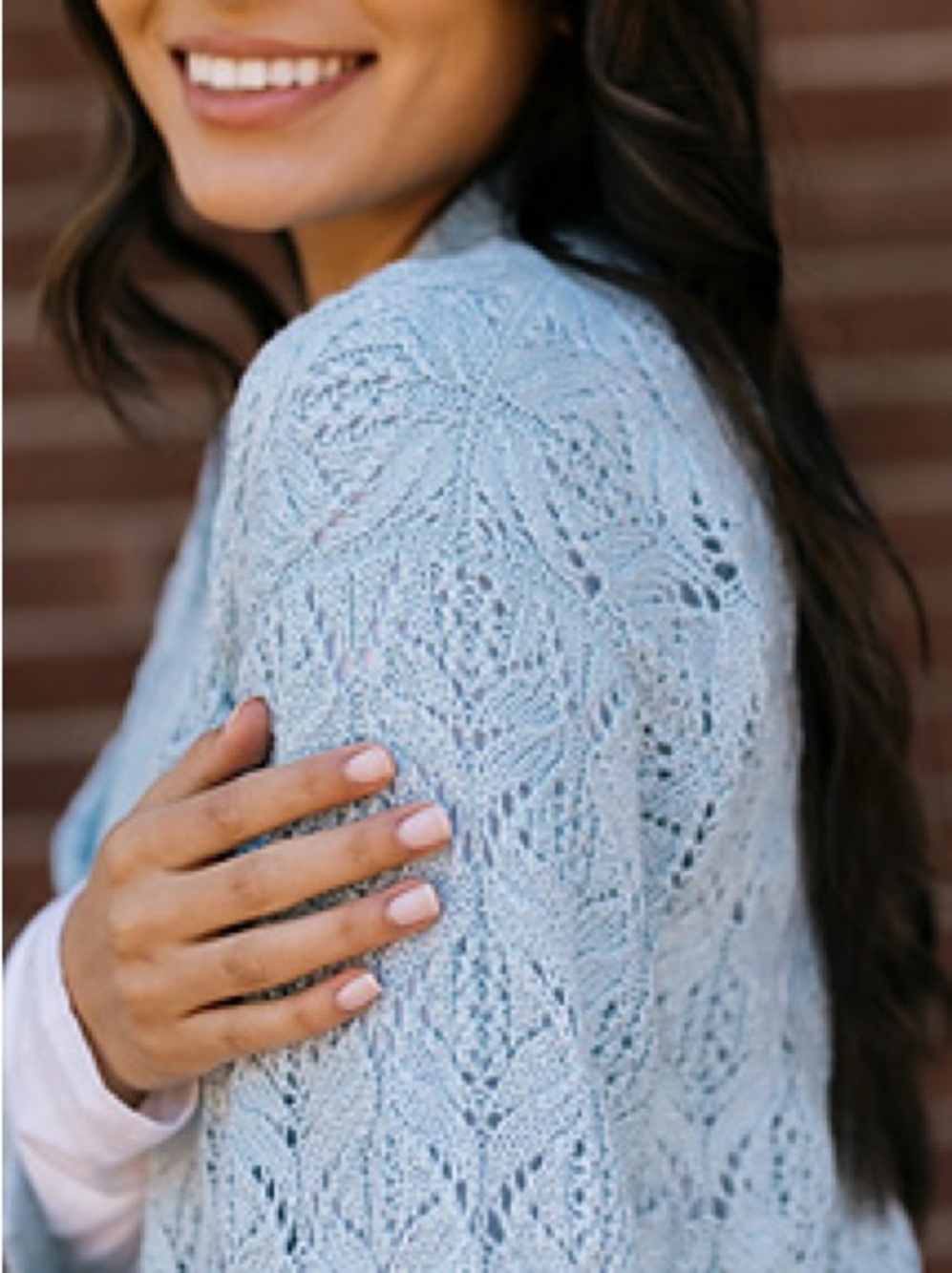 BFA Light Blue Openwork Knit Cardigan - Easy Layering